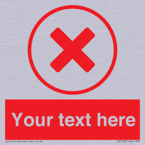 Custom red background, red cross in circle sign